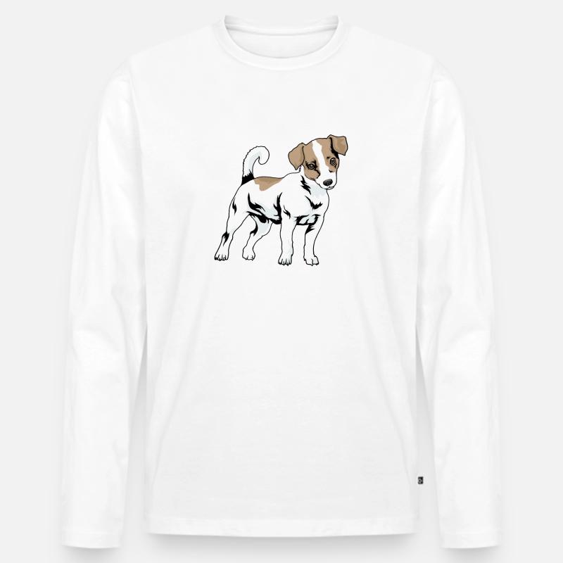 Jack Russel Terrier - Männer Premium Bio Langarmshirt - Weiß