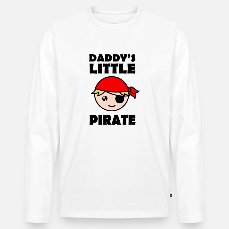 Papas kleiner Pirat - Männer Premium Bio Langarmshirt - Weiß