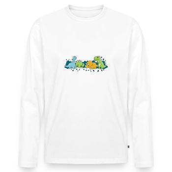 Dinosaurier Sind Cool Dino Sammlung - Männer Premium Bio Langarmshirt - Weiß - Vorne - Nico (187cm)