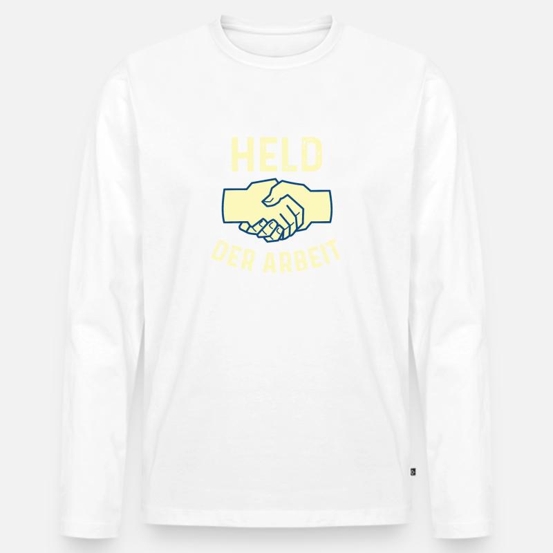 Held der Arbeit - Männer Premium Bio Langarmshirt - Weiß