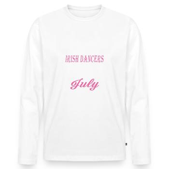 Irish Dance Legends est né en juillet - T-shirt manches longues Premium bio Homme - blanc - Devant - Nico (187cm)