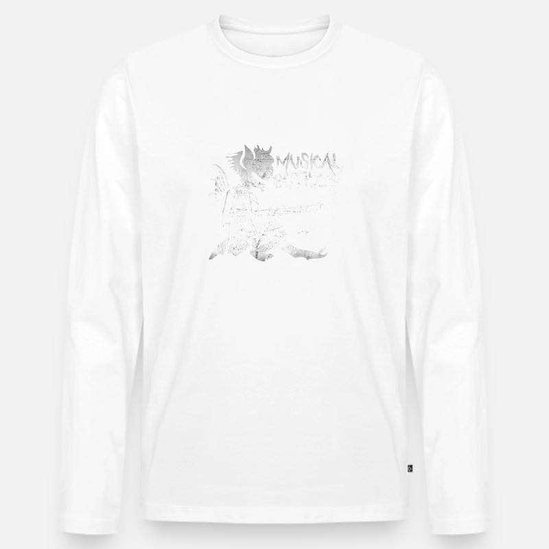 Musikalischer Gothics Dämon - Männer Premium Bio Langarmshirt - Weiß
