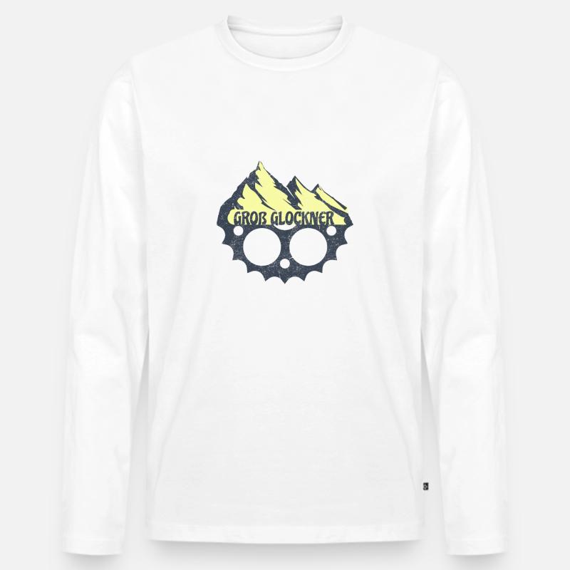 Radfahren am Großglockner - Männer Premium Bio Langarmshirt - Weiß