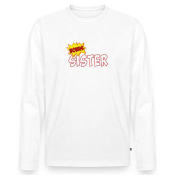 Frère soeur drôle frères et soeurs - T-shirt manches longues Premium bio Homme - blanc - Devant - Nico (187cm)