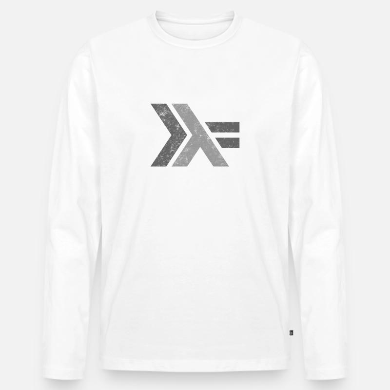 Haskell Programmiersprache Logo Design - Männer Premium Bio Langarmshirt - Weiß