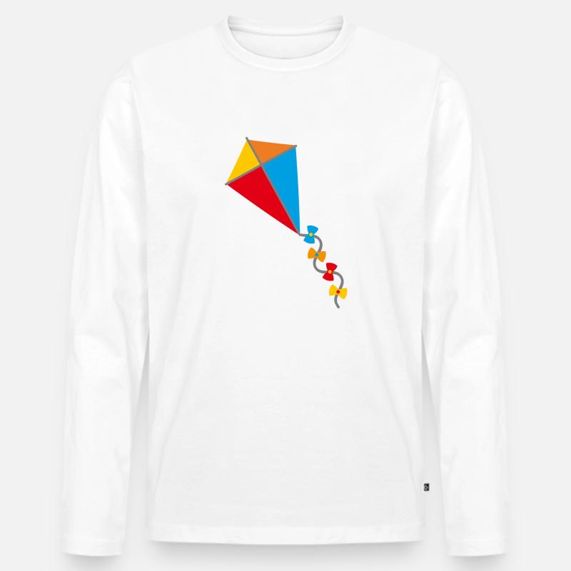 Drachen - Männer Premium Bio Langarmshirt - Weiß