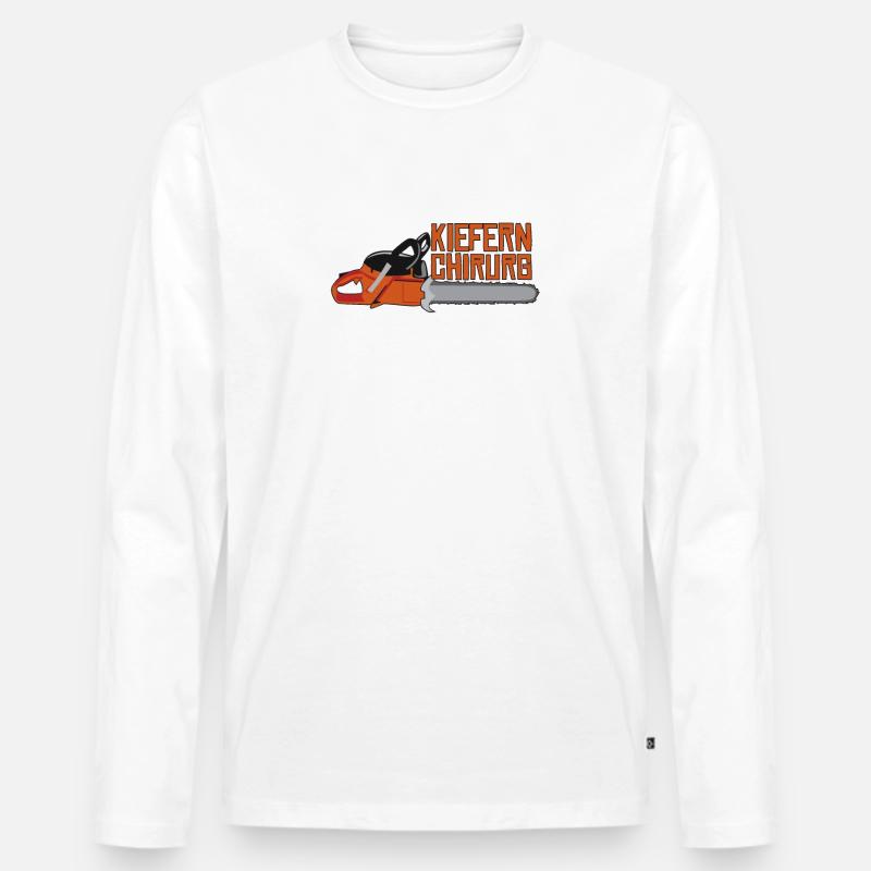Kiefernchirurg - Männer Premium Bio Langarmshirt - Weiß