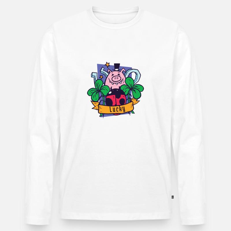 Alles Glück - Männer Premium Bio Langarmshirt - Weiß