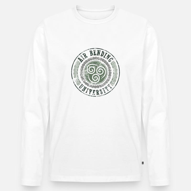 Air bending university - Männer Premium Bio Langarmshirt - Weiß