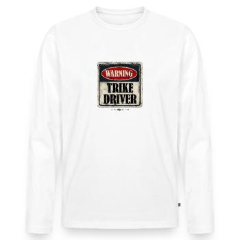 TRIKE KÖNIGE / WARNING TRIKE DRIVER - Männer Premium Bio Langarmshirt - Weiß - Vorne - Nico (187cm)