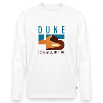 Dune 45 - Sossusvlei, Namibia - Männer Premium Bio Langarmshirt - Weiß - Vorne - Nico (187cm)
