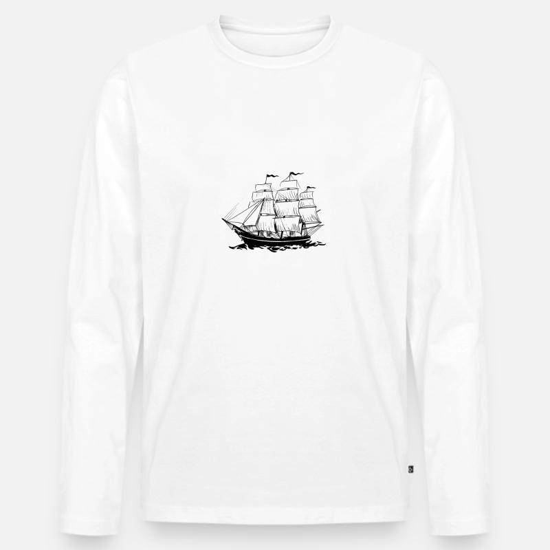 Schiff - Männer Premium Bio Langarmshirt - undefined