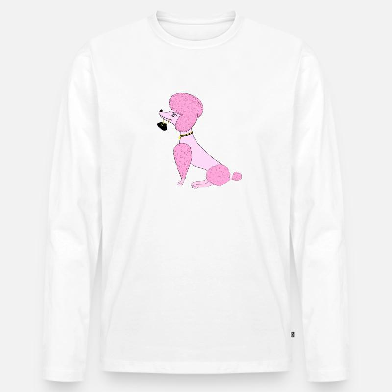 Pudel - Männer Premium Bio Langarmshirt - Weiß