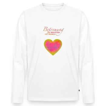 Betreuung Demenz Herz - Männer Premium Bio Langarmshirt - Weiß - Vorne - Nico (187cm)