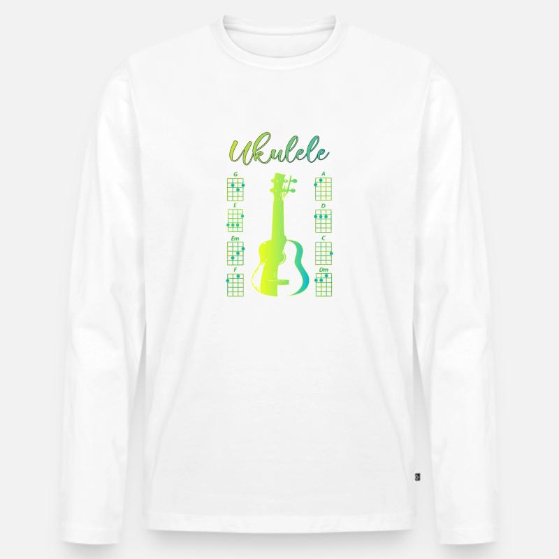 Uku love yellow - Männer Premium Bio Langarmshirt - Weiß