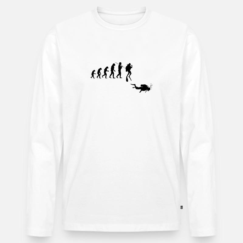 Evolution Tauchen für Taucher - Männer Premium Bio Langarmshirt - Weiß