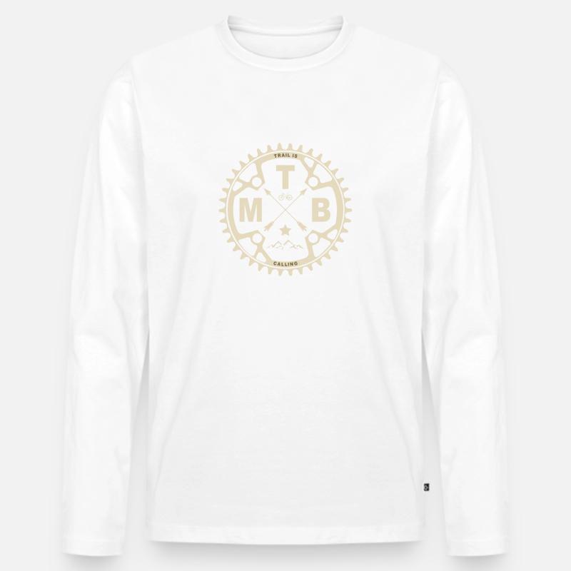MTB Badge - Männer Premium Bio Langarmshirt - Weiß