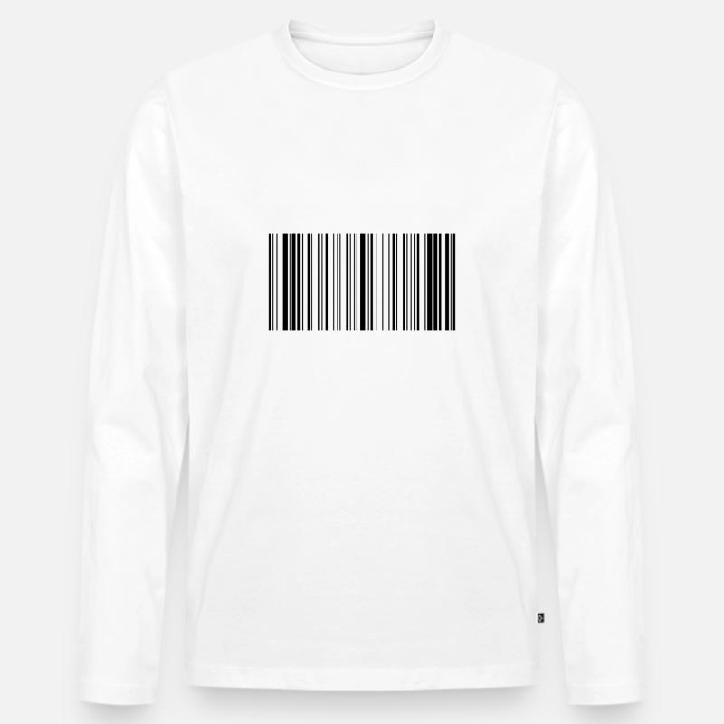 Barcode scancode scanner scanning strokes gift - Men's Premium Organic Long Sleeve Shirt - white