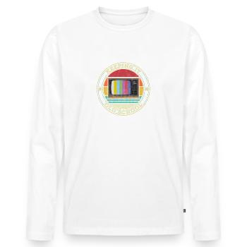80s Retro Television Keeping it old School 90s Vin - Men's Premium Organic Long Sleeve Shirt - white - Front - Nico (187cm)