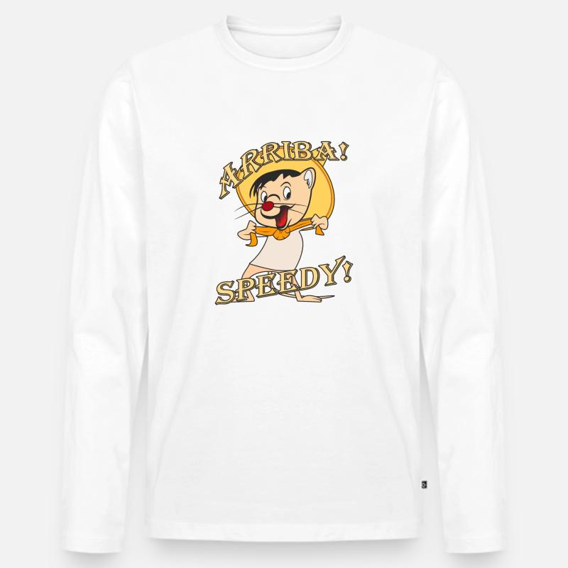 Maus Mexico ARRIBA SPEEDY - Männer Premium Bio Langarmshirt - Weiß