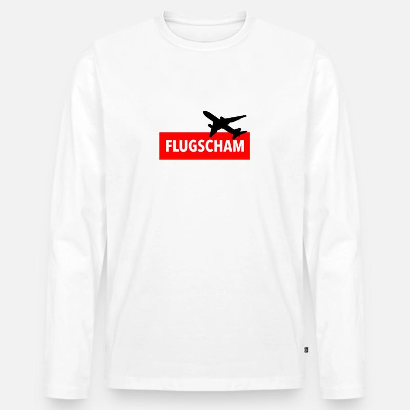 Flugscham - Männer Premium Bio Langarmshirt - Weiß