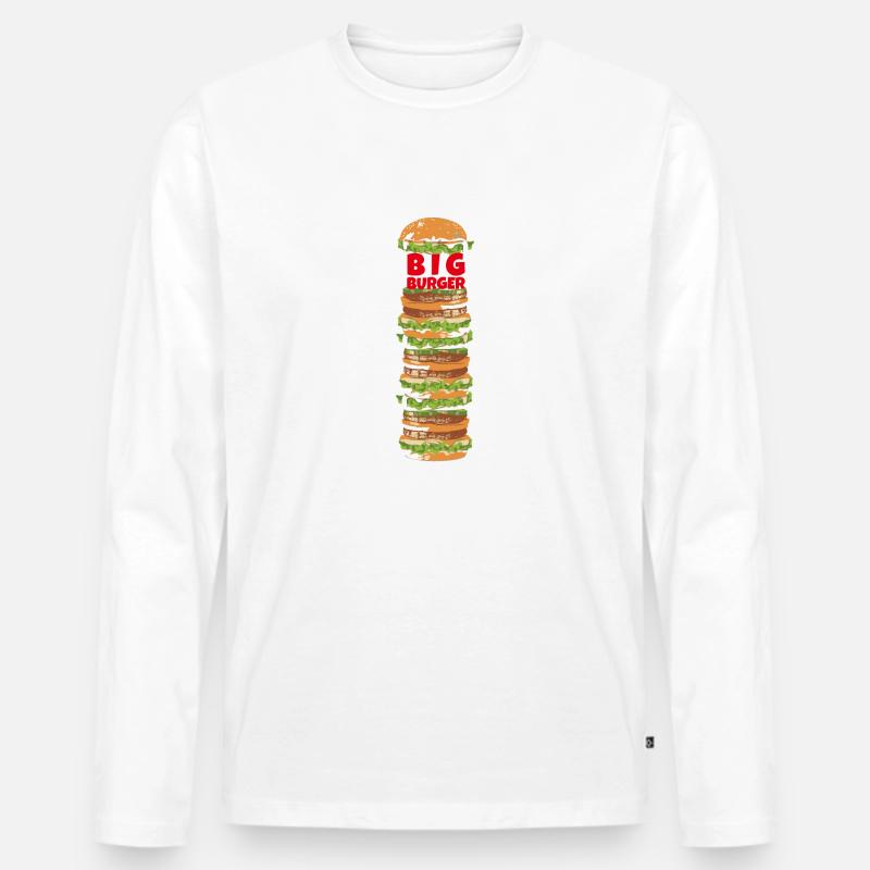 Big Burger - Männer Premium Bio Langarmshirt - Weiß
