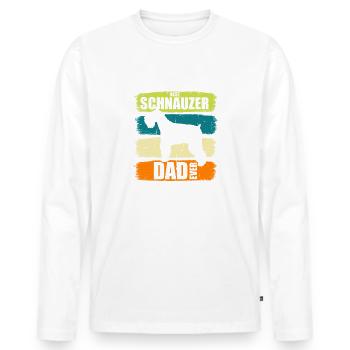 Vintage Best Schnauzer Dad ever - Dog Lover Owner - Männer Premium Bio Langarmshirt - Weiß - Vorne - Nico (187cm)