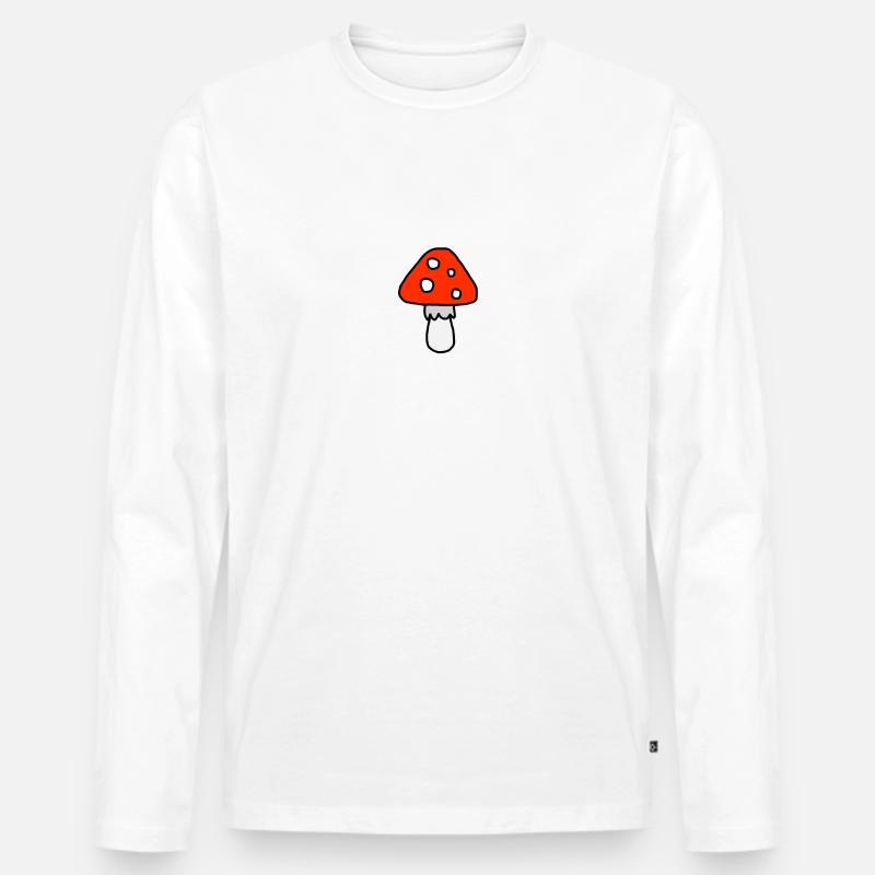 Glücks -oder Fliegenpilz - Männer Premium Bio Langarmshirt - Weiß