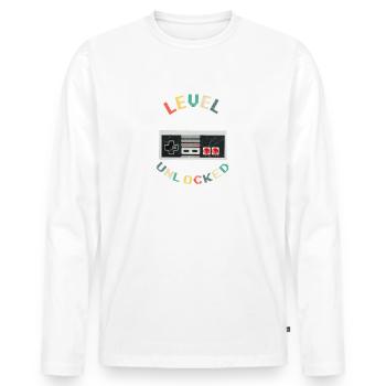 Level 30 Unlocked 30th Birthday Gift Retro Gamer - Men's Premium Organic Long Sleeve Shirt - white - Front - Nico (187cm)