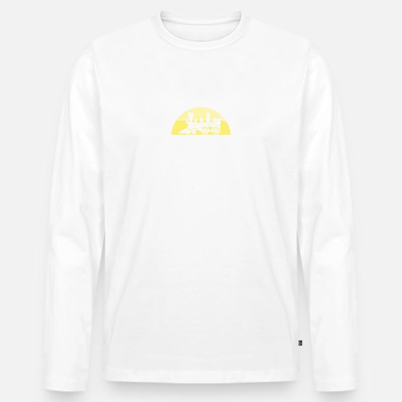 Eisenbahn Eisenbahner - Männer Premium Bio Langarmshirt - Weiß
