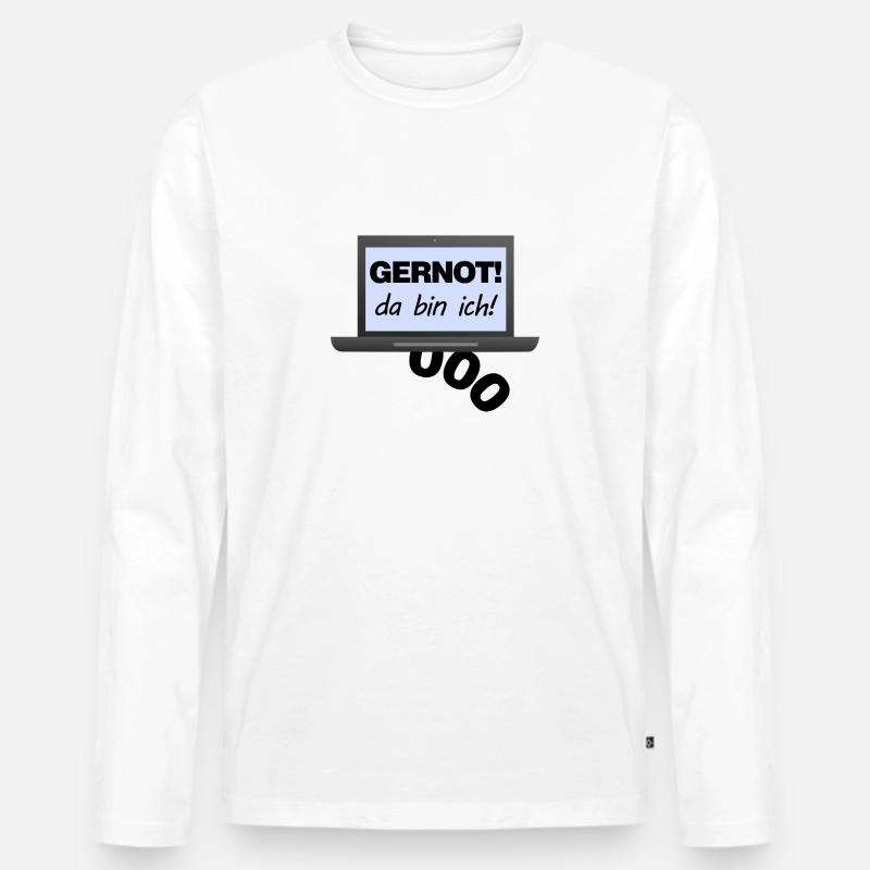 Blümel - Männer Premium Bio Langarmshirt - Weiß