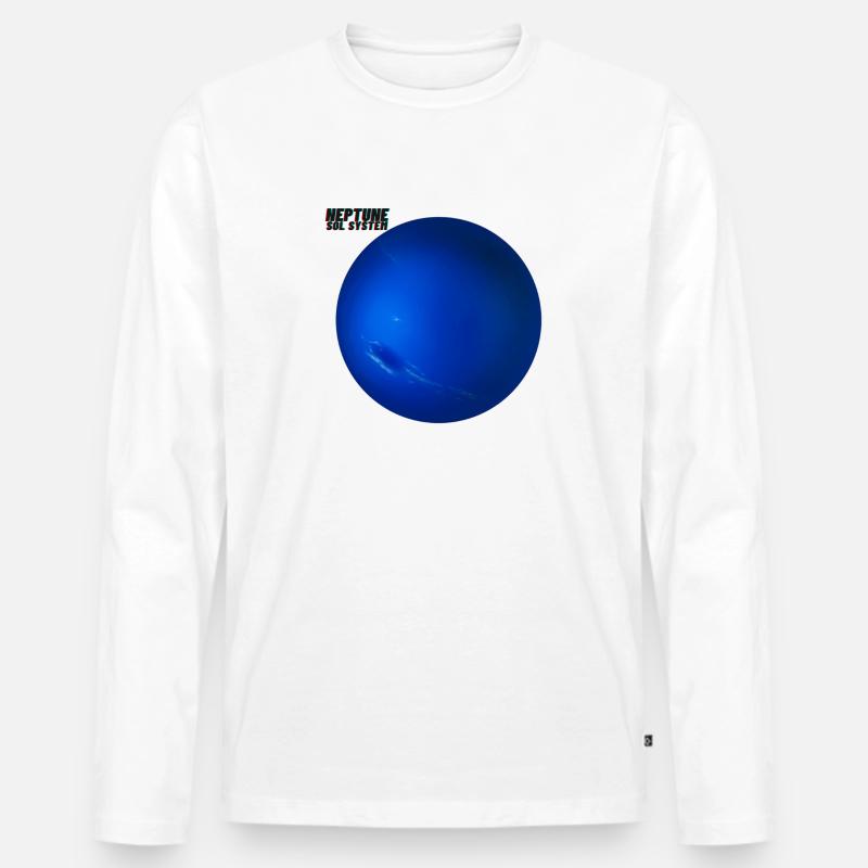Neptune Neptun Sol System - Männer Premium Bio Langarmshirt - Weiß