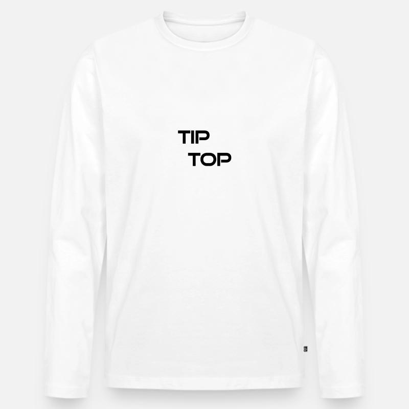 Tip Top - Männer Premium Bio Langarmshirt - Weiß