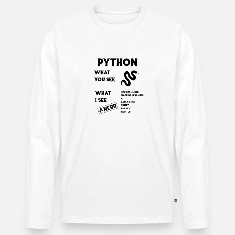 Python Programming - Männer Premium Bio Langarmshirt - Weiß