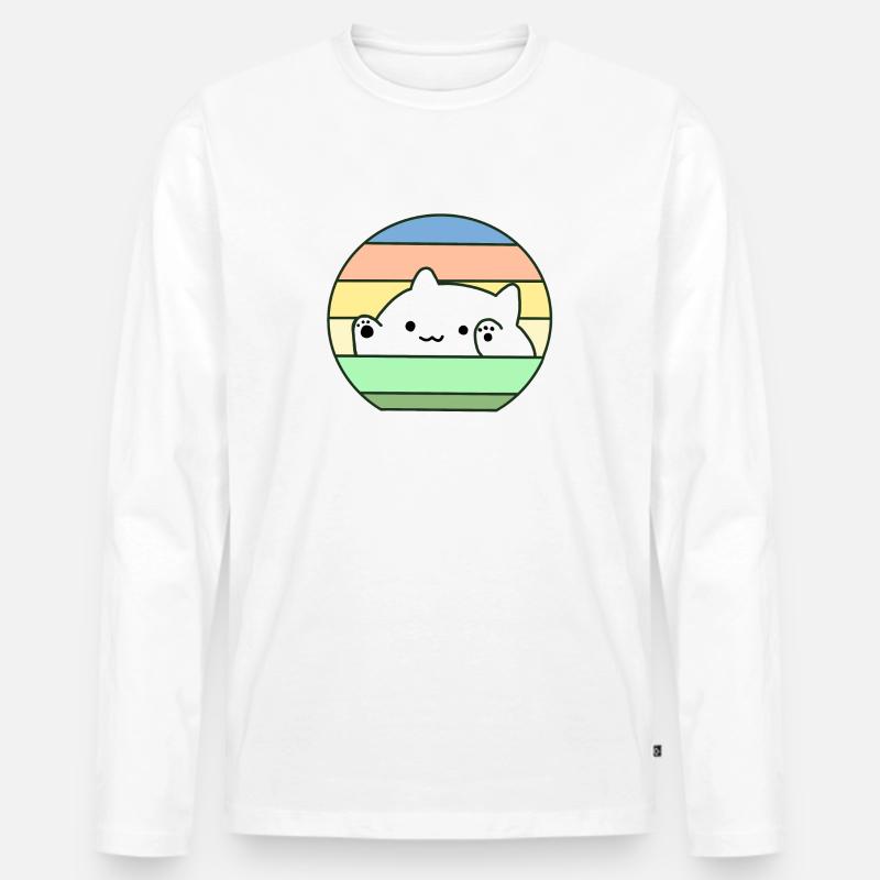 Bongo Cat 3 - Männer Premium Bio Langarmshirt - Weiß