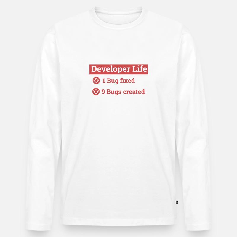 "Developer life" | Programmer, Programmer - Men's Premium Organic Long Sleeve Shirt - white