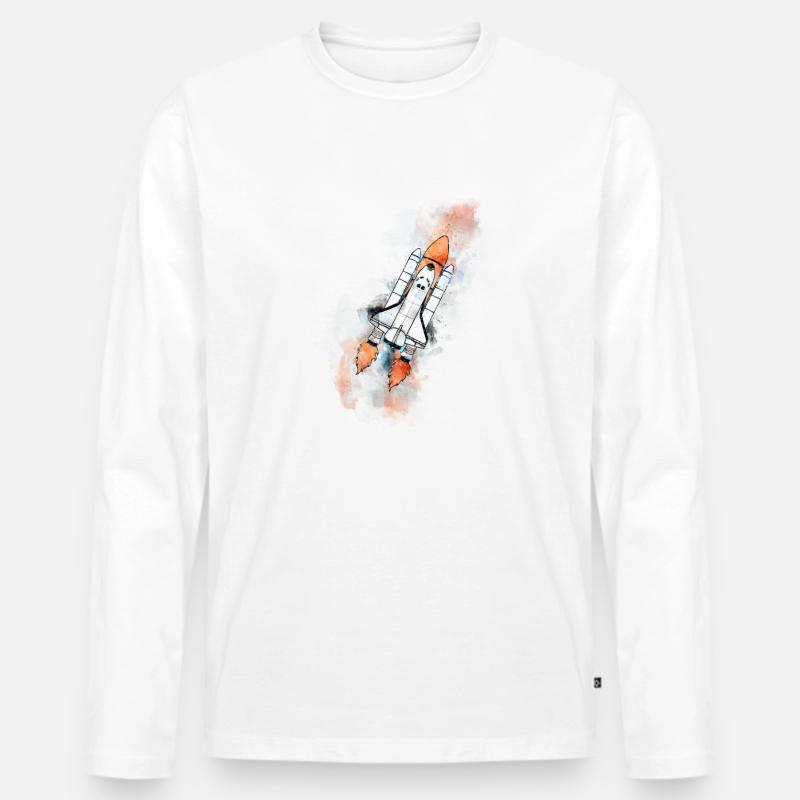 NASA - Männer Premium Bio Langarmshirt - Weiß