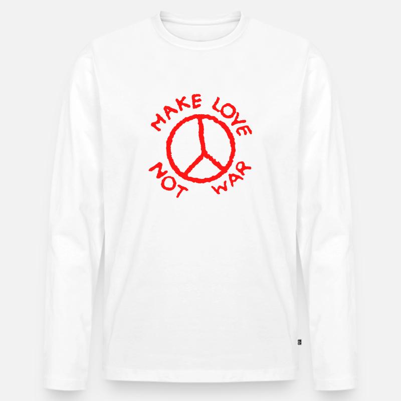 Make Love Not War - Männer Premium Bio Langarmshirt - Weiß