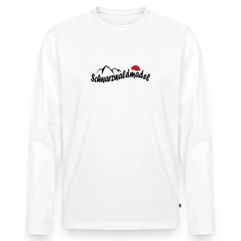 Schwarzwald Mädchen Mädl Bollenhut Geschenk - Männer Premium Bio Langarmshirt - Weiß - Vorne - Nico (187cm)
