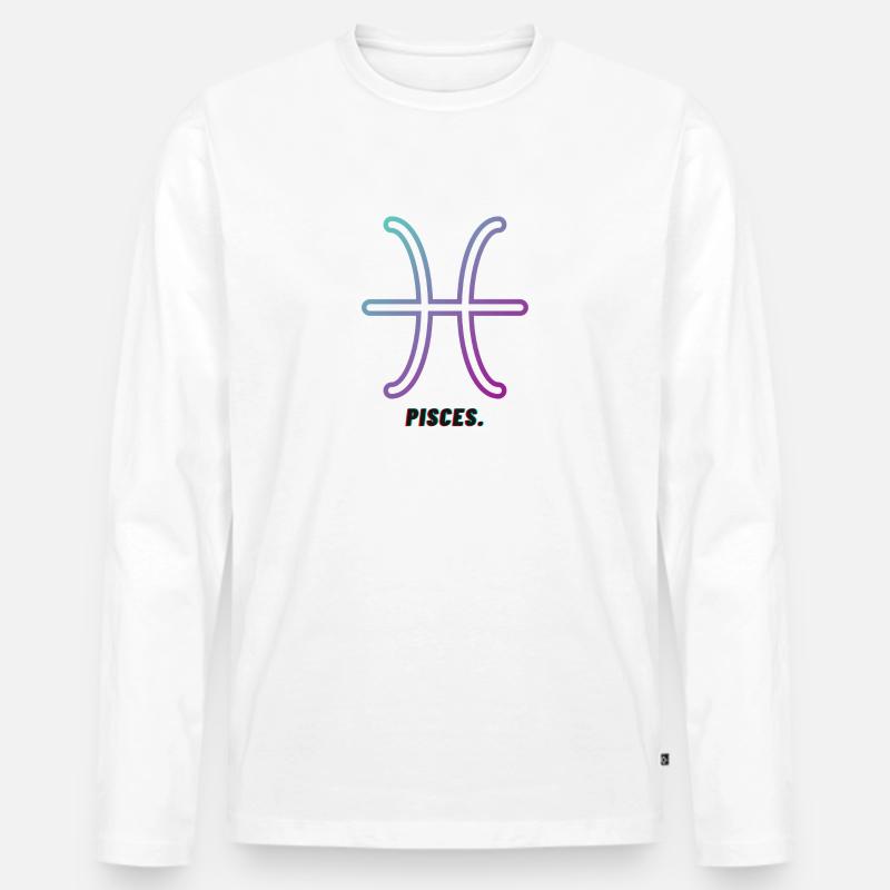 Fische Symbol Sternzeichen - Männer Premium Bio Langarmshirt - Weiß