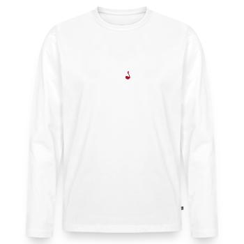 Battement de coeur du vin - T-shirt manches longues Premium bio Homme - blanc - Devant - Nico (187cm)