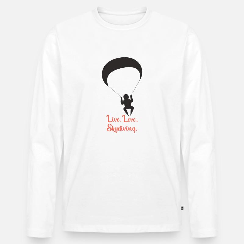 Skydiving - Männer Premium Bio Langarmshirt - Weiß
