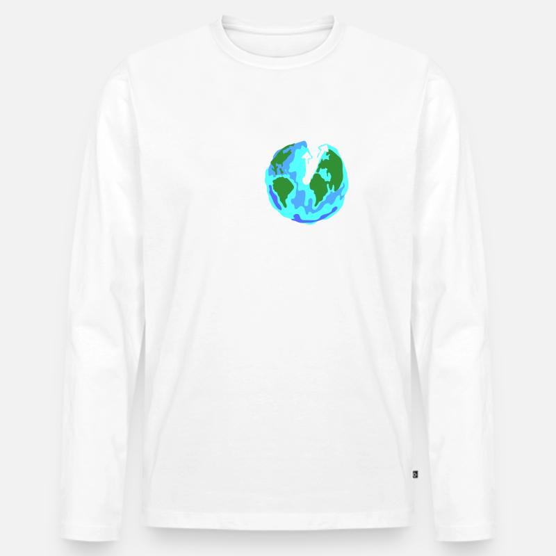 Non abbiamo tempo (inglese) per il cambiamento climatico - Maglia a manica lunga ecologica premium da uomo - bianco