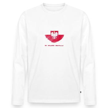Polska - Dans mon cœur - T-shirt manches longues Premium bio Homme - blanc - Devant - Nico (187cm)