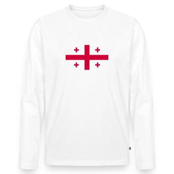 Georgia - Flag - Männer Premium Bio Langarmshirt - Weiß - Vorne - Nico (187cm)