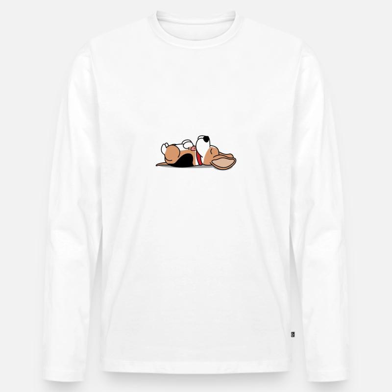 Regalo di cane beagle cucciolo beagle beagle - Maglia a manica lunga ecologica premium da uomo - bianco