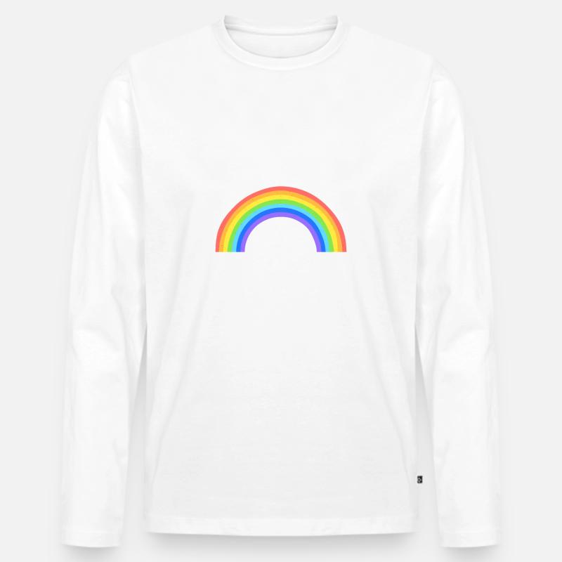 Rainbow - Männer Premium Bio Langarmshirt - Weiß