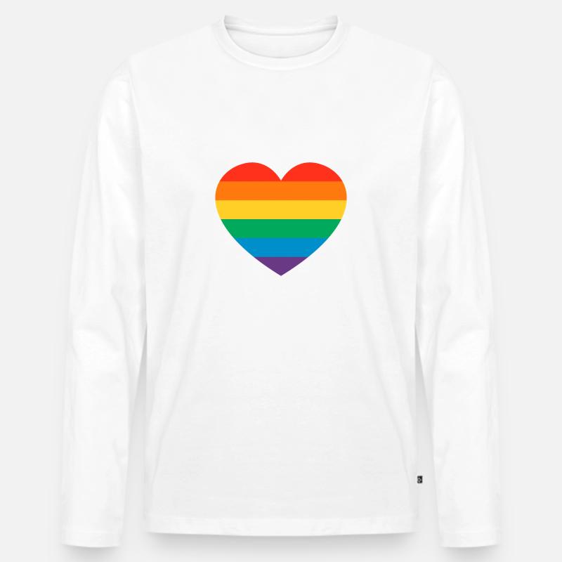 Rainbow - Männer Premium Bio Langarmshirt - Weiß