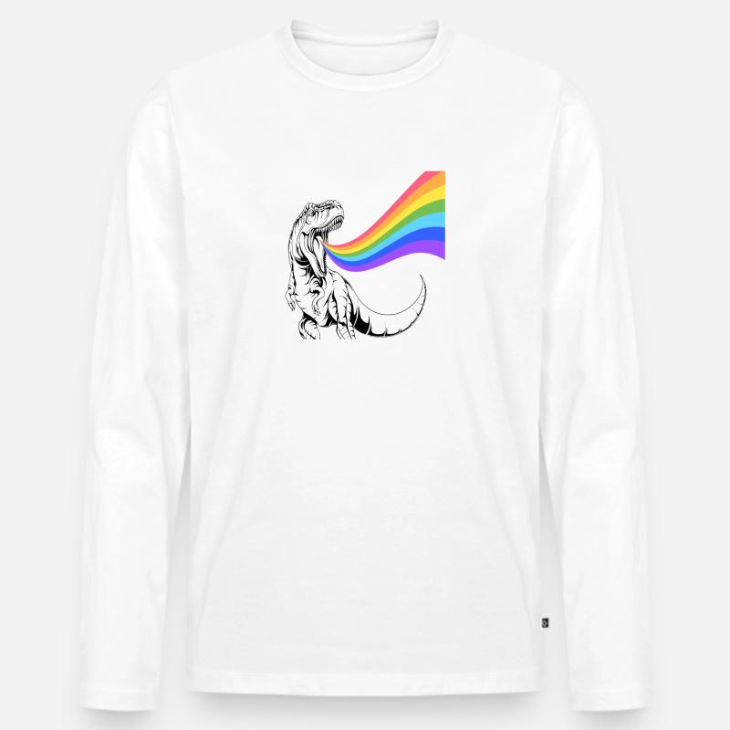 Rainbow - Männer Premium Bio Langarmshirt - Weiß