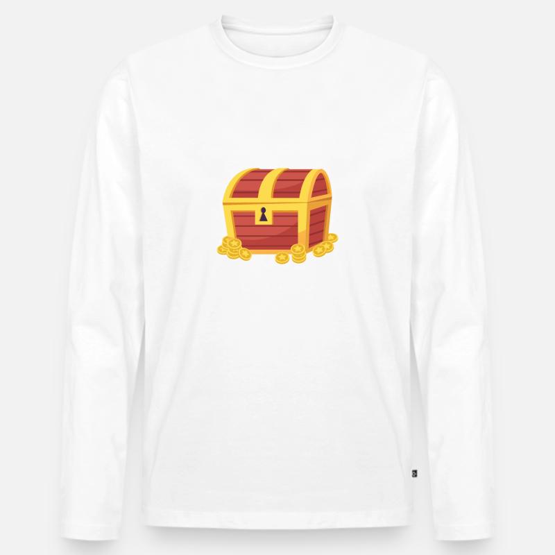 Schatzkiste - Männer Premium Bio Langarmshirt - Weiß